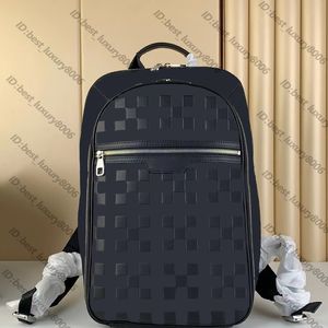 10A Designer fashion backpack Checkerboard grid Laptop bag Men's backpack Business and leisure package High capacity