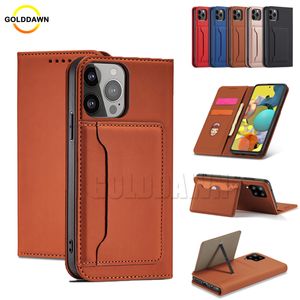 Flip Case Pu Leather Wallet Wallet Case Mobile Card Slots Fuxury Shell مع حامل بطاقة لـ iPhone 14 13 12 11 Pro XS Max XR 8 7 Plus Samsung S22 S21 Ultra