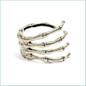 Bangle Bangle Skeleton Bracciali Gothic Wristband Divertente Cosplay Prop Party Goth Jewelrybangle Drop Delivery Jewelry Dhlvj