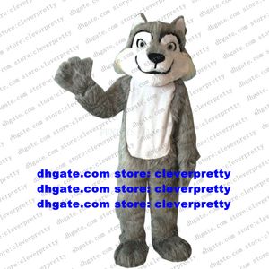 Lunga pelliccia di legname lupo grigio costume della mascotte cane husky adulto personaggio dei cartoni animati vestito campagna pubblicitaria vivido di alta classe zx2568