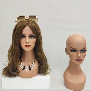 2022 Fashion Female Head Jewelry Mannequin Fake Human Wig Accessories Shooting Rekvisita LIVE SIMULATION M￶gel F￤rg Makeup Platform E028