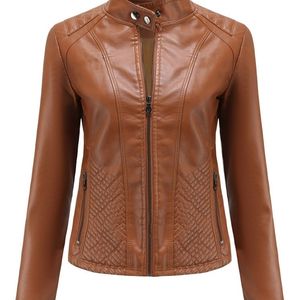 Kadın Deri Sahte Kadın Ceketler ve Katlar Bahar Sonbahar Uzun Kollu Moda Temel Motosiklet Kadın Sokak Giyim Sıradan Dış Giyim 221111