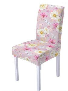 Krzesło obejmują tropikalne liście spandeksu do jadalni Krzesła kwiatowe.