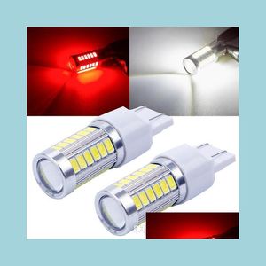 Lampadine per auto 4Pcs Strobe Flash T20 Led Bbs P21/5W Bay15D 1157 1156 Ba15S 7443 5630 33Smd Freno auto Bb Red Blink Fanale posteriore 12V Dro Dhr27