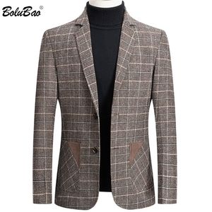 Abiti da uomo Blazer BOLUBAO Uomini di marca Personalità Giacca da uomo selvaggia Moda di alta qualità Stampa scozzese Slim Fit Cappotto caldo Maschile 221111