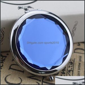 Mirrors Metal Cosmetic Mirror Crystal Folding Small Mirrors Make Up Wedding Favor Gift Women Portable Outdoor Travel 2 5Hr H1 Drop D Dheoi