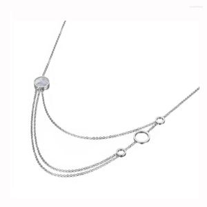 Choker Trendy B￶hmen Rostfritt st￥l Tre lager Geometri Circle Charm Necklace Beach Chain for Women N20060