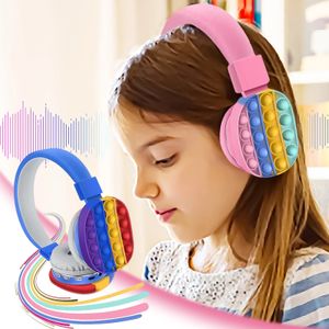 AH-806E H￶rlurar Ny s￶t Rainbow Bluetooth Stereo Headset Insert TF Card Ultra-long Standby Popite Toys for Children Student Diameter Diameter