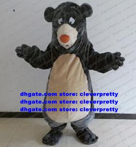 Szary długi futra Baloo Bear Mascot Costume Adult Cartoon Postacie strój garnitur Cosply Role popularna kampania ZX3