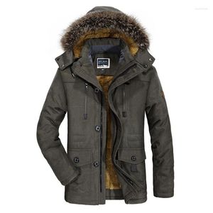 M￤ns ner Winter Multi-Pocket Jacket M￤n plus storlek 6xL POLLEDDED MIDLￄNGE VARMT OUTKOT Tjock Huva Parka Coat Windbreaker