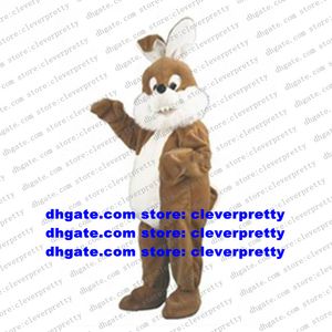Brown Easter Bunny Osterhase Rabbit Hare Mascot Costume de desenho animado para adultos Atrair clientes Educação pré -escolar ZX2577