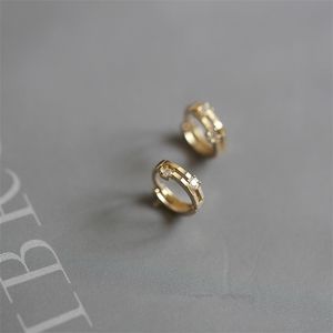 Hoop Huggie Goldtutu Custom Chain Sense Маленькая серьга Pure 9k Gold Inlied Zircon Corean изысканный 221111