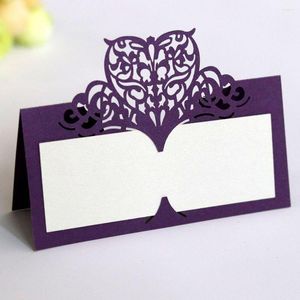 Party Decoration 50pcs Cut Out Heart Seat Card Vintage Table Number Name Place Cards Wedding Birthday