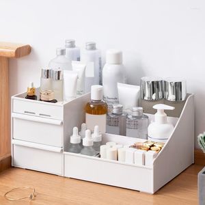Storage Boxes 2022 Saving Space Desktop Cosmetic Brush Case With Drawer Makeup Item Pens Desk Organize Box Plastic Holder Organizers