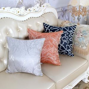 Pillow Luxury Velvet Leaves Covers Home Decor Jacquard Embroidery Silk Throw Cases Chair Sofa El Decorative Pillows