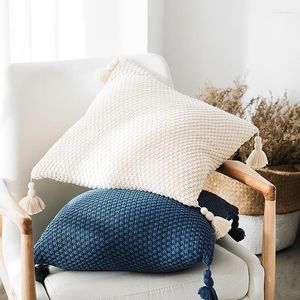 Kudde nordiskt enkelt modernt lock med Tassel handgjorda ananasgitterbomullar f￶r soffa/s￤ngdekoration