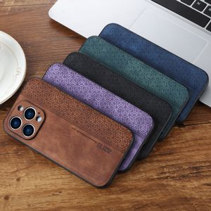 Shockproof Phone Cases for iPhone 14 13 12 11 Pro X XR XS Max 7 8 Plus Skin Impression Embossing PU Leather Protective Cover Case