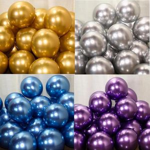 Party Decoration 5 10 12 Inch Glossy Chrome Blue Gold Metal Latex Balloon Thick Metallic Air Ballon Wedding Birthday Year Decor Globos