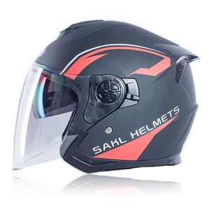 Capacetes de ciclismo MOTOCYCLE MOTORCYCLE CAPACO DE VENÇÃO DO LENS DUAL LENS ANTI -FOG VISOR Four Seasons Open Dual Lens Dual Homem Summer Feminino T221107