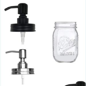 Liquid Soap Dispenser Black Mason Jar Soap Dispenser With Rust Proof Stainless Steel Pump For Kitchen And Bathroom No Jars Drop Deli Dhjsy