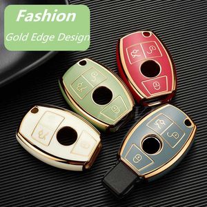 Car Key Electroplating TPU Car Car Remote Key Case Cave Caber Shell Fob for Mercedes Benz