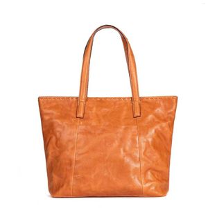 Bolsas de noite bolsa de couro genuíno grande capacidade dama de outono e winte clássico ombro de primeira camada vegetal bronzeado bronzeado