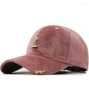 Ball Caps Moda Marka Kız Snapback Beyzbol Kapağı Kadınlar Gorra Street Hip Hop Süet bayanlar Siyah Pembe Yüzük Şapkalar