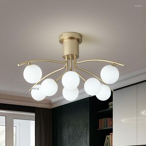 Lampadari LED Vetro moderno Loft Lampadario nordico di lusso Illuminazione Europa Soggiorno creativo Hanglamp Apparecchi da cucina