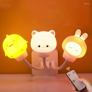 Night Lights Children's Bedside Lamp Remote Control Light Girls Bedroom Sleep Cute Usb Plug-in Eye Protection Led Energy-saving