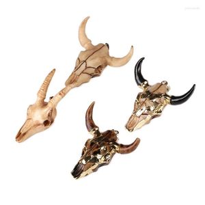 ペンダントネックレスKejialai Cow Bull Ox Head Charm Vintageスタイルネックレスのためのヤシ