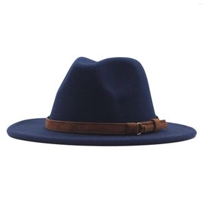 Ball Caps Hut Breiter klassischer Wollgürtel Fedora Floppy Panama Schnalle Damen Baseball