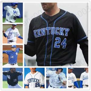 NCAA Kentucky Wildcats Baseball Stitched Herr Youth Jersey 2 Austin Schultz 1 Jake Thompson 47 Kyle Music 26 Justin Olson