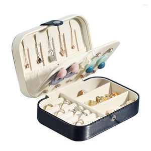 Jewelry Pouches Portable Small Box Flip Casket Jewel Rings Ear Studs Necklace Storage Birthday Gift Stud Display