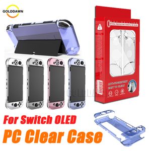 Clear Anti-Scratch Crystal Case Transparent Crystal Flip Protector Skin Cover For Nintendo Switch OLED Hard Shell