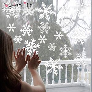 Juldekorationer 1Set White Snowflake Window Sticker Kids Rum V￤ggklisterm￤rken f￶r hemdekaler ￅr 2022 Natal