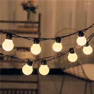 Strängar 10m 5m 3m G50 Globe LED String Fairy Lights Garland Julgran dekoration för hemma utomhus gardin ljus bröllopsfest dekor