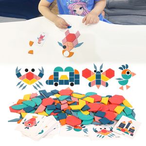 学習おもちゃの子供たちの木製3Dジグソーパズル賢いボードベビーモンテッソーリ子供向け幾何学的形状パズルおもちゃ221012