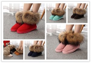 العلامة التجارية الفاخرة Uggltys Snow Boots Fashion Ugglie Middle Barrel Fox Design Shoes Cotton-Poxt