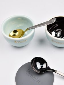 Zestawy naczyń stołowych Brewerta Coffee Cup Pomiar Spoon SCAA Standard Titanium Ald Stal Strażność ze stali nierdzewnej z workiem do przechowywania