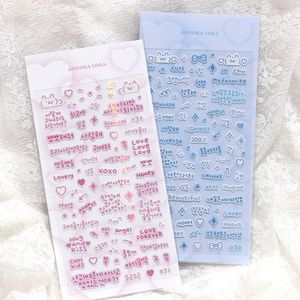 Opakowanie prezentów 2PCS Śliczne koreańskie naklejki alfabetowe Scrapbooking Idol DIY Dekoracja Estetyka Spersonalizowana Ins Kawaii Artireery