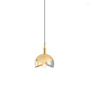 Pendelleuchten Nordic Creative Led 0ne-headed Esszimmer Kronleuchter Moderne Lampe Wohnzimmer Schlafzimmer Halbkreisförmige kleine Glasleuchte