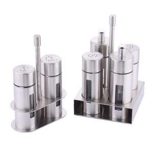 Herb Spice Tools Castor RVS Zout Peper Shaker Set Geurvrij Met Standaard Kruiderijdoos Koken Kruidenfles Keuken 221022