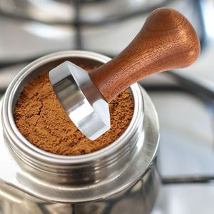 Coffee Tea Tools mm53mm58 mm Espresso Sabotage Aluminium Distributeur Niveaus Gereedschap Boon Pers Hamer met houten handgreep voor Baristal