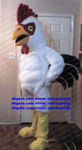 Frango branco chook mascote figurino galo galo galinha galinha adulta caráter de caráter esportes marketplace hipermarket zx2944