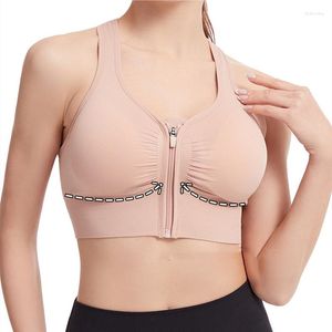 Yoga Outfit Push Up Seamless Sexy Women Sport Bra Anti-sweat Fitness Top Quick Dryer Front Zipper Shockproof Underwear Bras