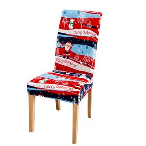 Cadeira de jantar de Natal Slipcovers Slipcovers Spandex Capa de assento de spandex Xmas Santa Claus Snowman Rena