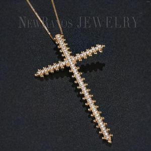 Pendant Necklaces Ranos Large Cross Necklace Hip Hop Big Pave CZ Zircons Statement Jewelry For Fashion NQM004444