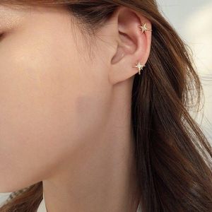 Ryggar örhängen kubik zirocn stjärna tragus icke -piercing öron mode smycken 2022 guld hexagram klipp på koreansk gåva