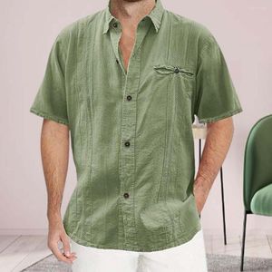 Men's Casual Shirts Simple Stylish Turn-down Collar Breathable Men Top Firm Stitching Thin Garment