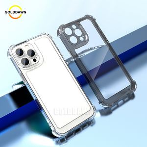 Espaço claro acrílico casos de telefone para iphone 15 14 plus 13 12 11 pro xs max xr 7 8 plus escudo à prova de choque transparente almofada de ar cornerhard capa de telefone